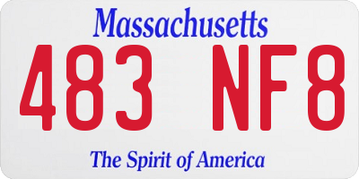 MA license plate 483NF8