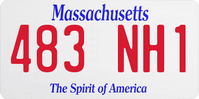 MA license plate 483NH1