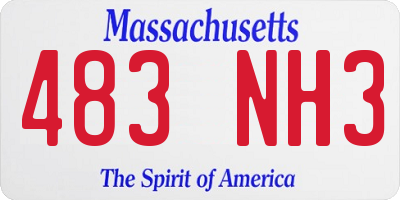 MA license plate 483NH3