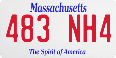 MA license plate 483NH4
