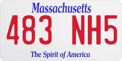 MA license plate 483NH5