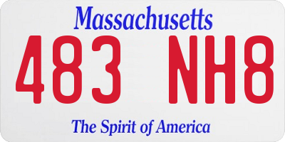 MA license plate 483NH8