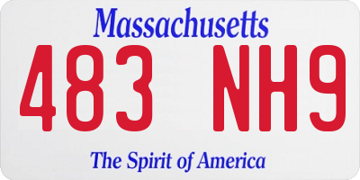 MA license plate 483NH9