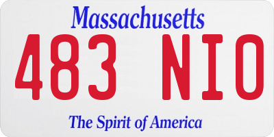 MA license plate 483NI0