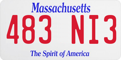 MA license plate 483NI3
