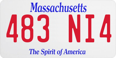 MA license plate 483NI4