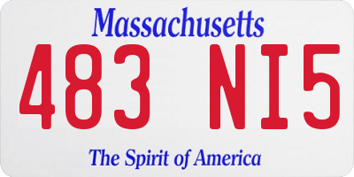 MA license plate 483NI5