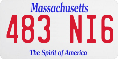 MA license plate 483NI6