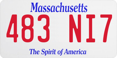 MA license plate 483NI7