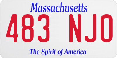 MA license plate 483NJ0