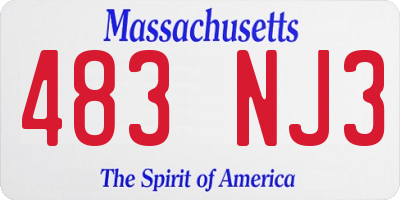 MA license plate 483NJ3