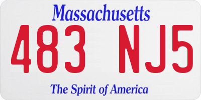 MA license plate 483NJ5
