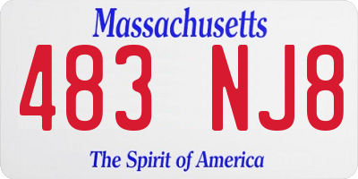 MA license plate 483NJ8