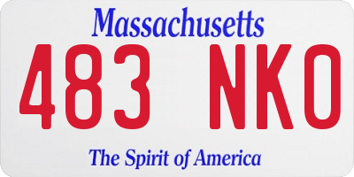 MA license plate 483NK0