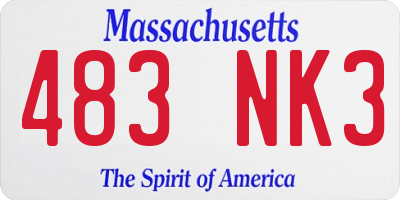 MA license plate 483NK3
