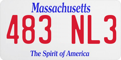 MA license plate 483NL3