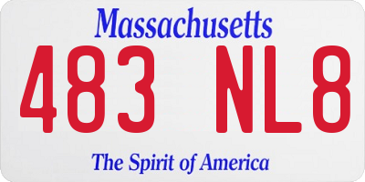 MA license plate 483NL8