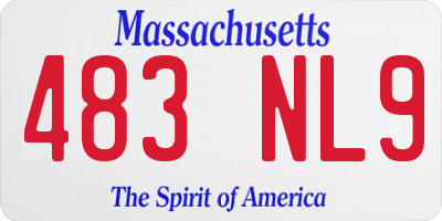 MA license plate 483NL9
