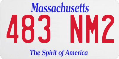 MA license plate 483NM2