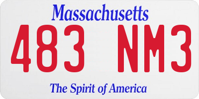 MA license plate 483NM3