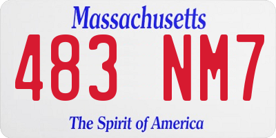 MA license plate 483NM7
