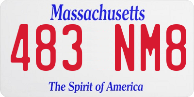 MA license plate 483NM8