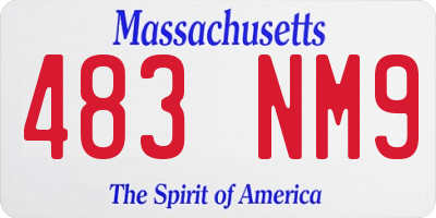 MA license plate 483NM9