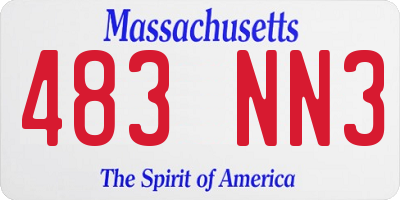 MA license plate 483NN3