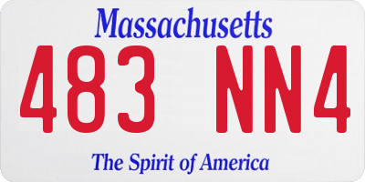 MA license plate 483NN4