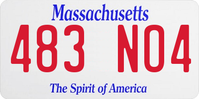 MA license plate 483NO4