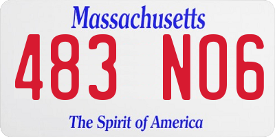 MA license plate 483NO6