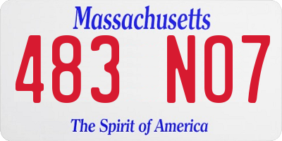 MA license plate 483NO7