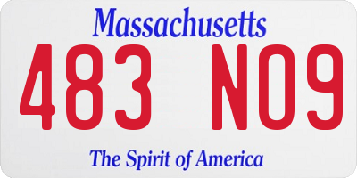 MA license plate 483NO9