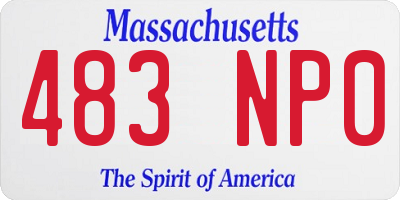 MA license plate 483NP0
