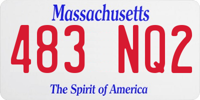 MA license plate 483NQ2