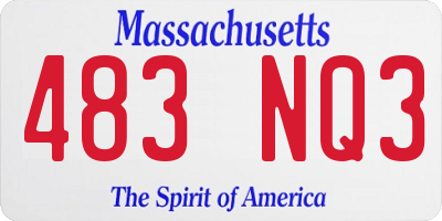 MA license plate 483NQ3