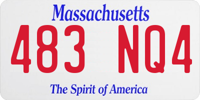 MA license plate 483NQ4