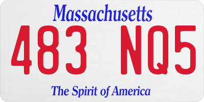 MA license plate 483NQ5
