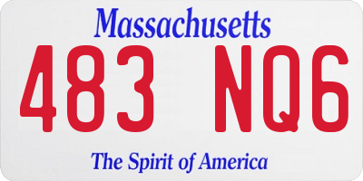 MA license plate 483NQ6
