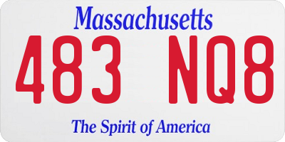 MA license plate 483NQ8