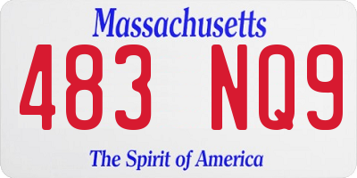 MA license plate 483NQ9