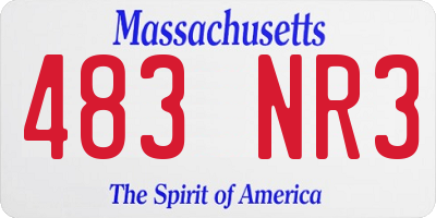 MA license plate 483NR3