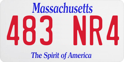 MA license plate 483NR4
