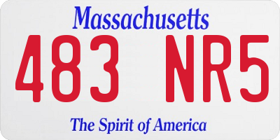 MA license plate 483NR5