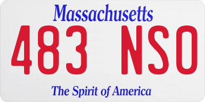 MA license plate 483NS0