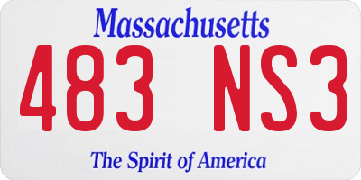 MA license plate 483NS3