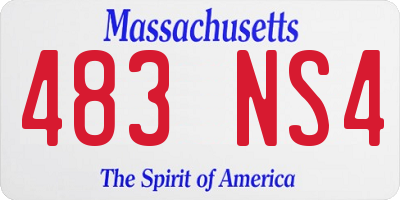 MA license plate 483NS4