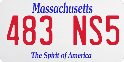 MA license plate 483NS5