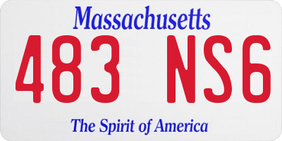 MA license plate 483NS6