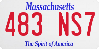 MA license plate 483NS7
